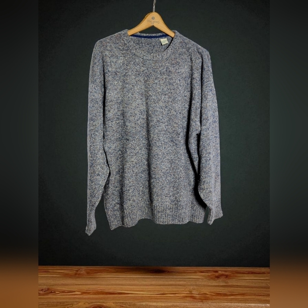 Unbranded XL Shetland Wool Men's Heathered Gray Crewneck Sweater